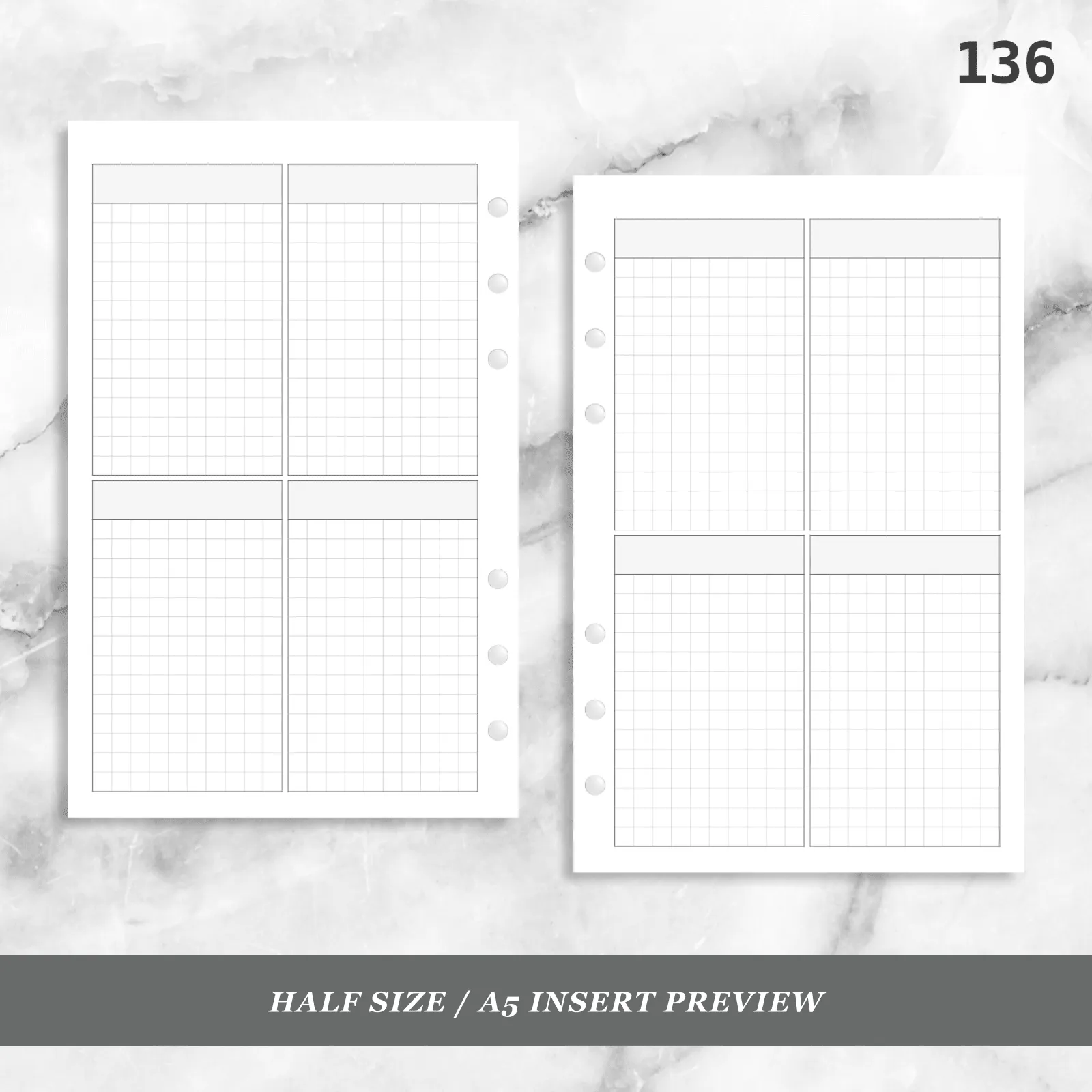 136: Four Vertical Grid Boxes