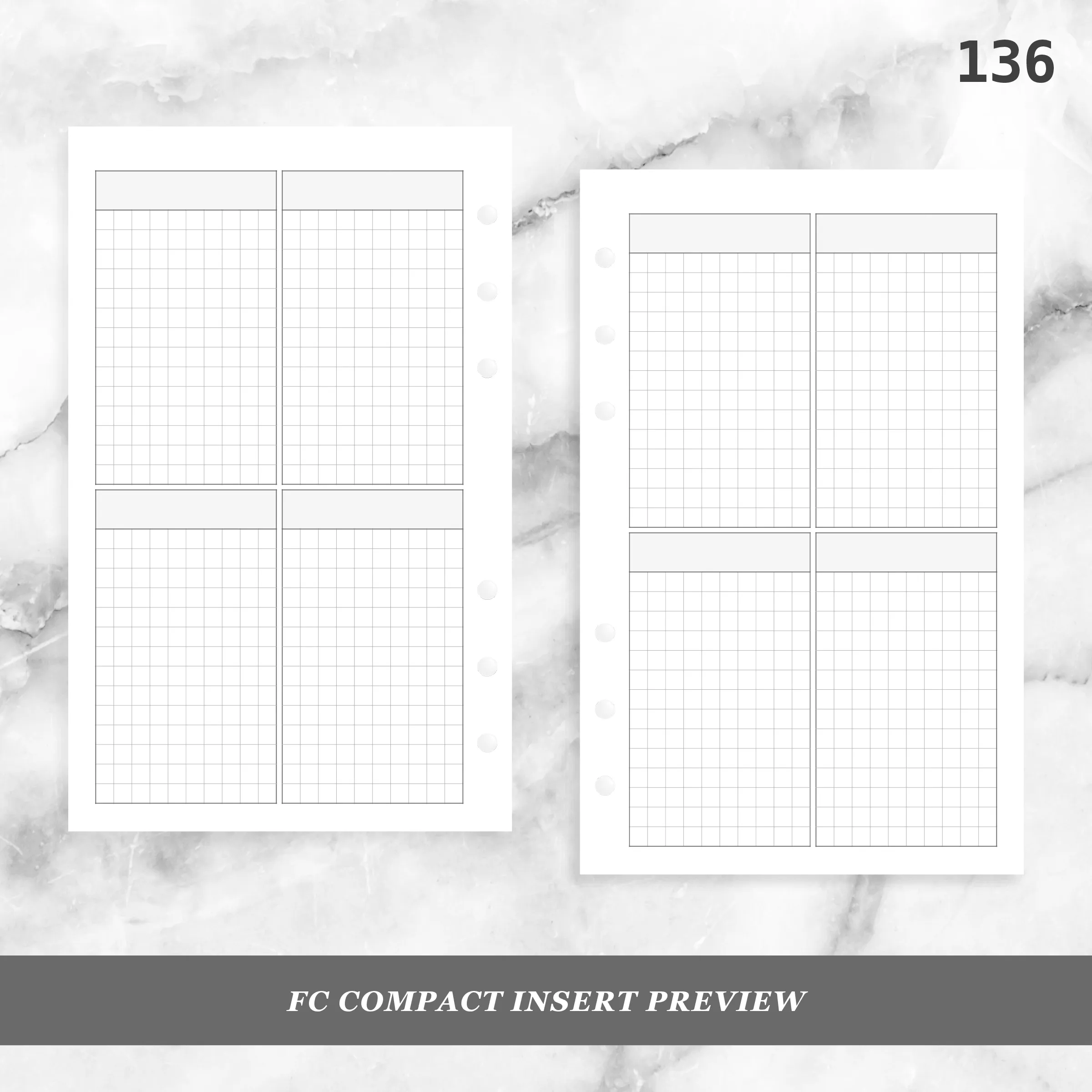 136: Four Vertical Grid Boxes