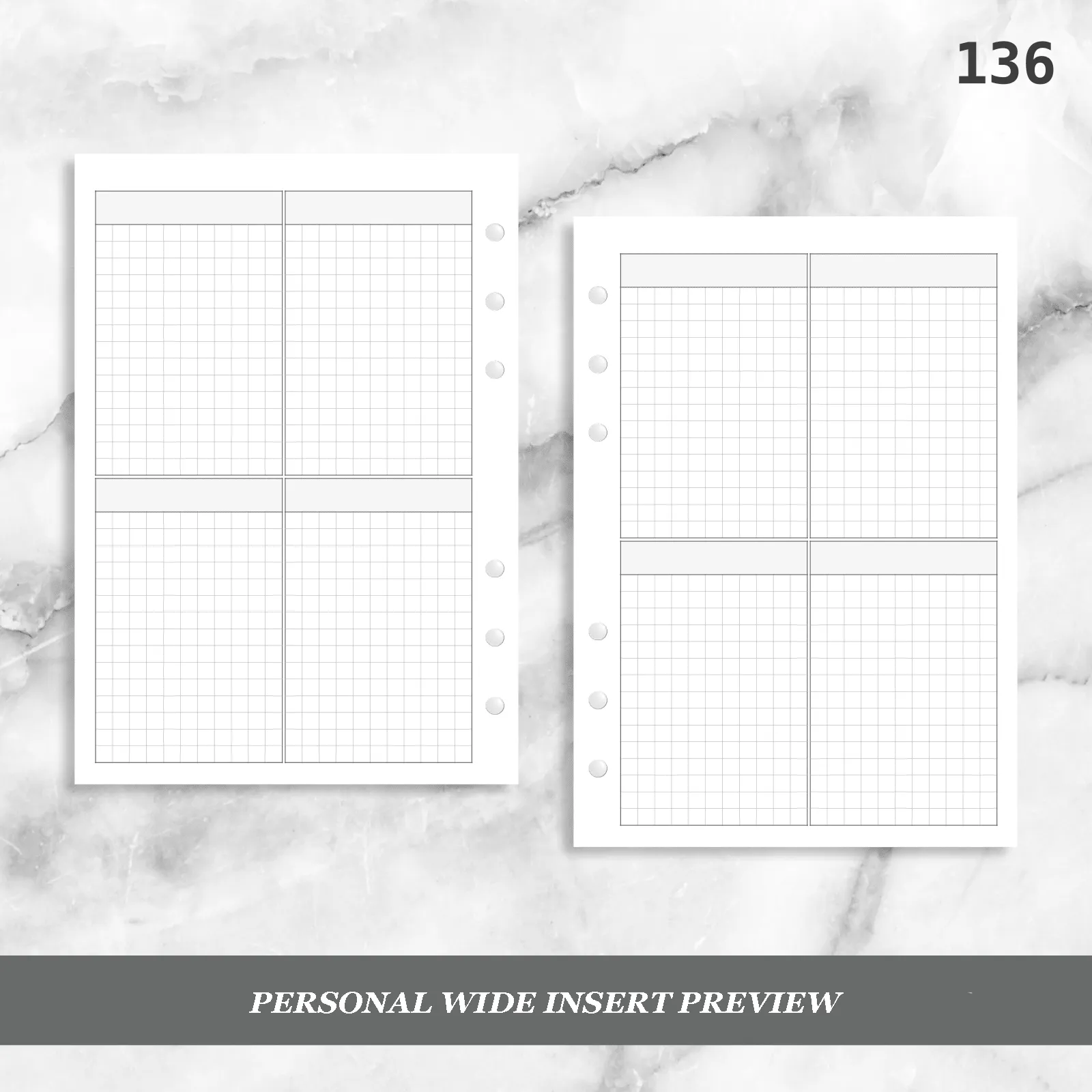 136: Four Vertical Grid Boxes