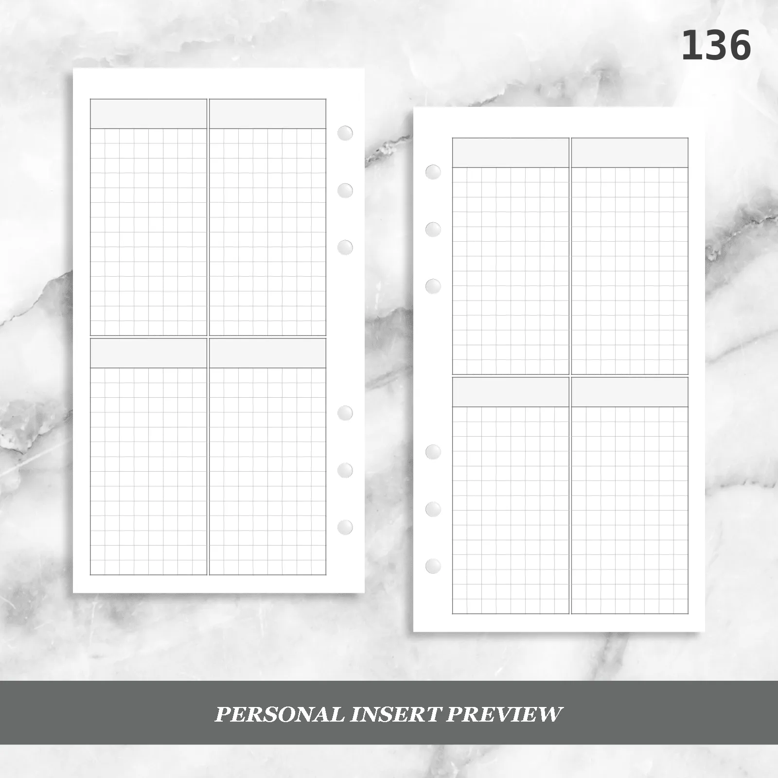 136: Four Vertical Grid Boxes