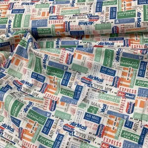 1653 Vacation Airmail The Henly Studio | Makower UK - 1/2 metre