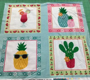 1950 Fruity Friends Squares Panel | Makower