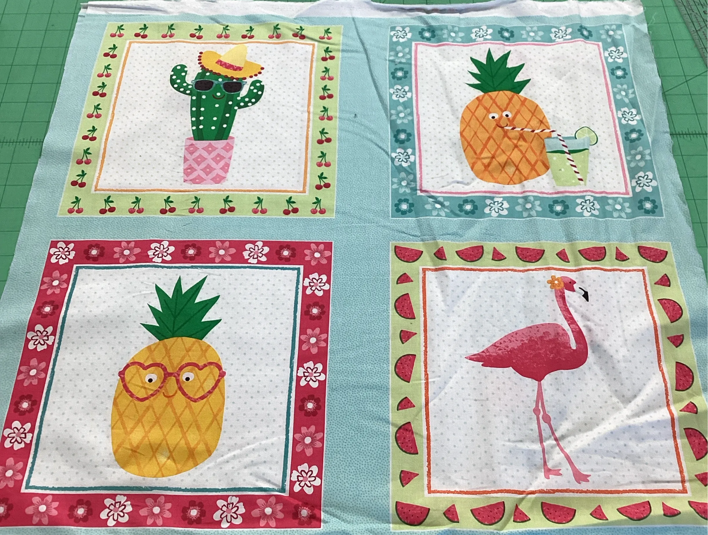 1950 Fruity Friends Squares Panel | Makower