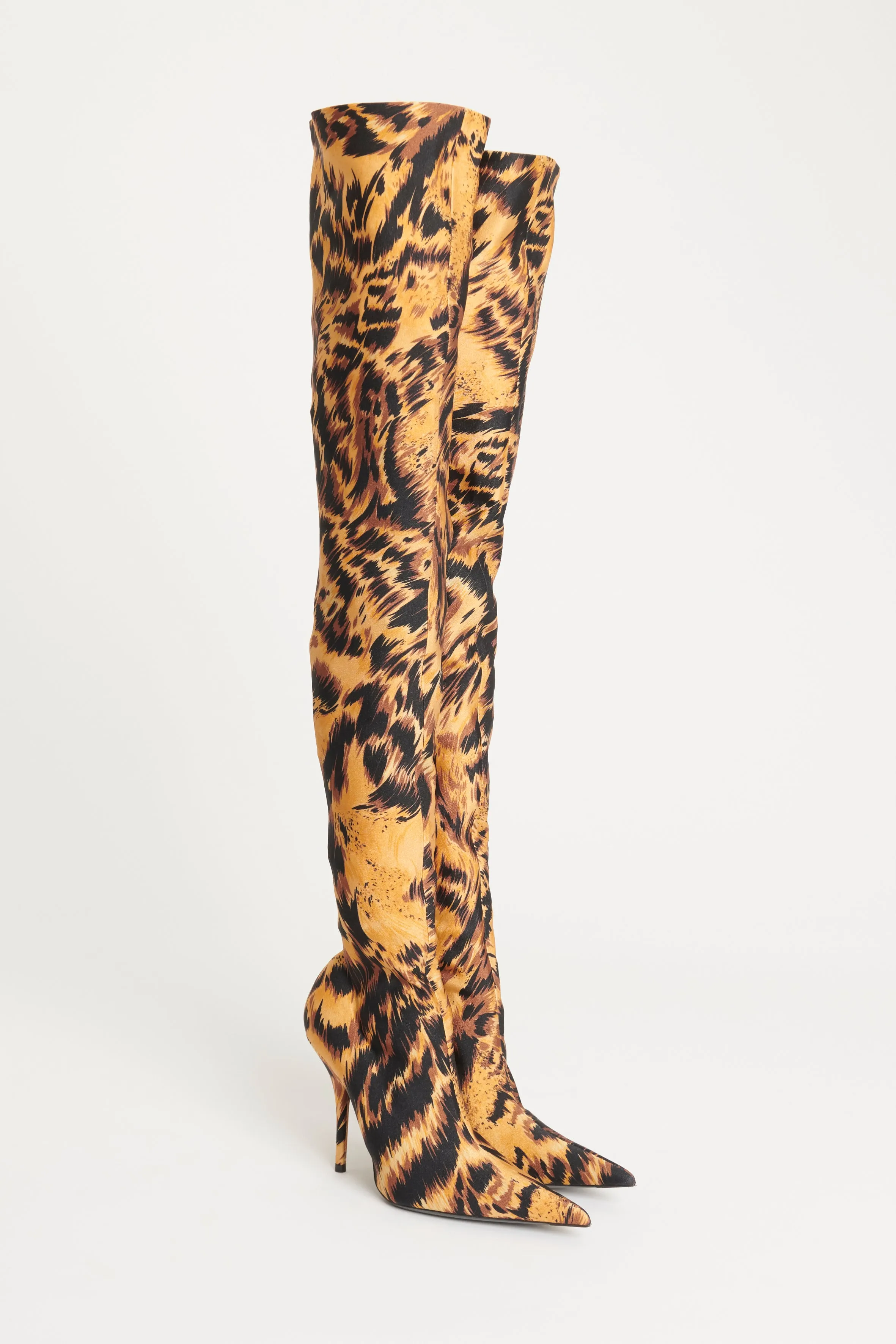2018 Animal Print Preowned Knife Over The Knee Boots