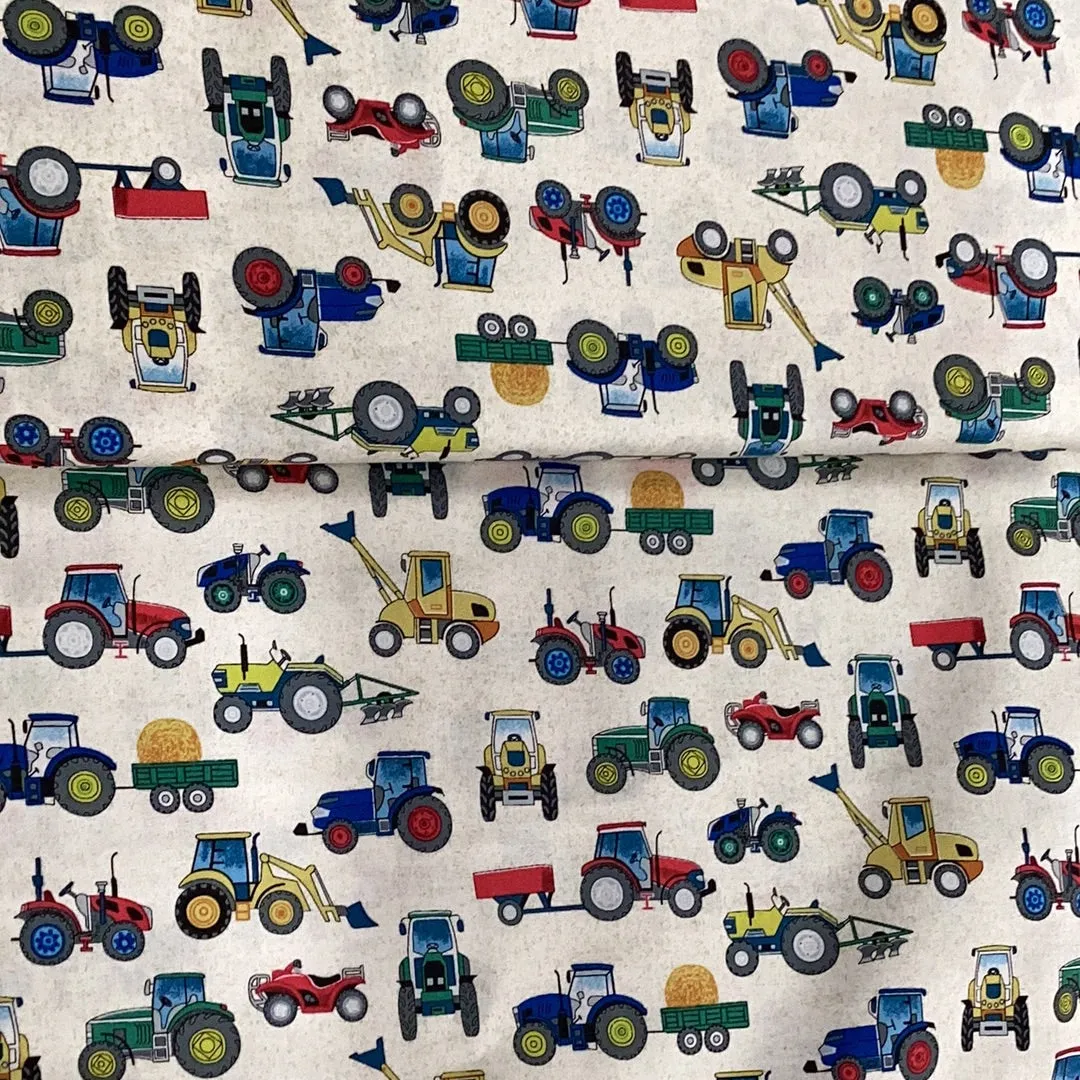 2296 Village Life Tractors | Makower - 1/2 metre