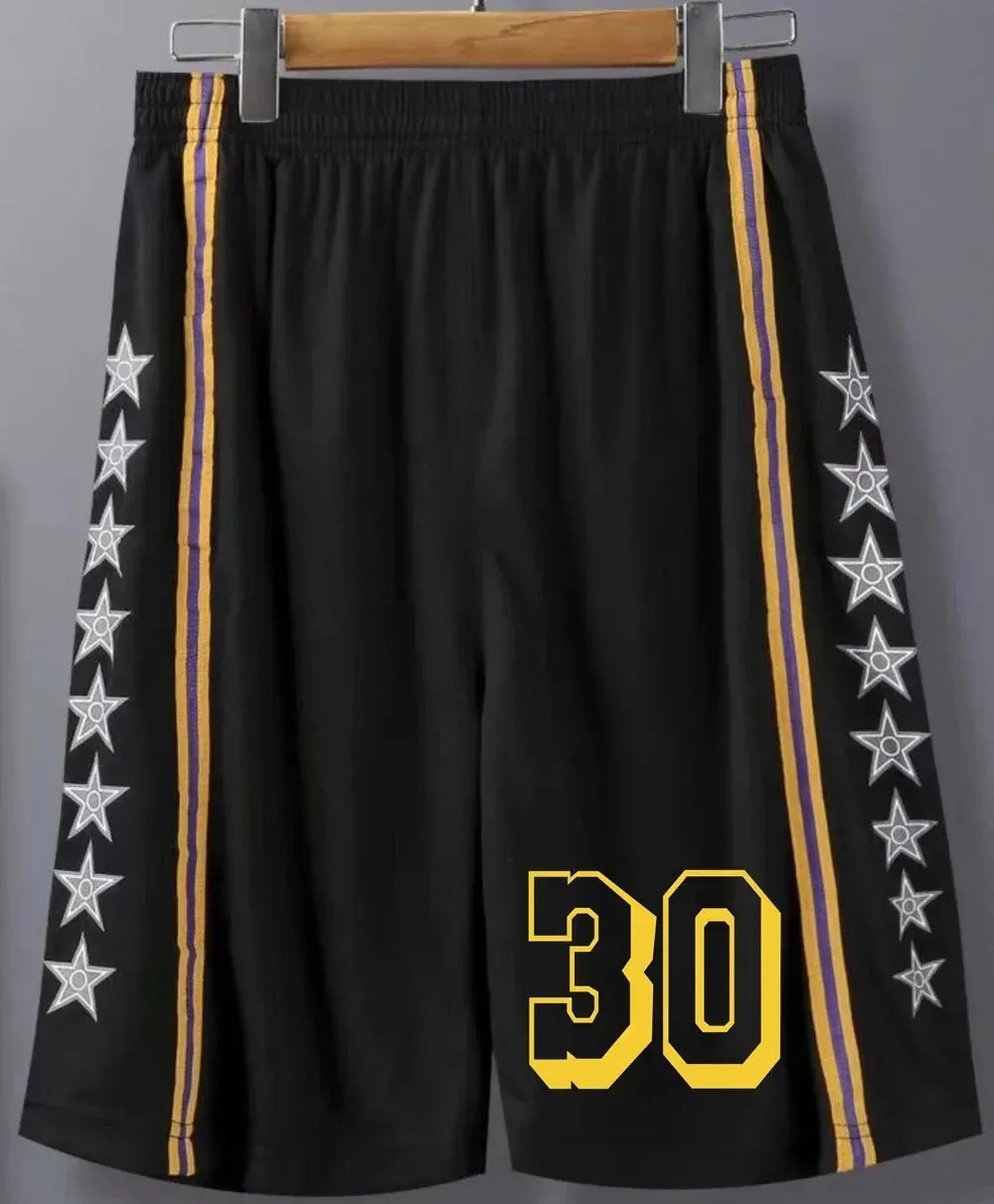23# 24# Men Basketball Shorts Free Custom Kid shorts Basketball Male Soccer Exercise Running Fitness Workout Black Short 240306