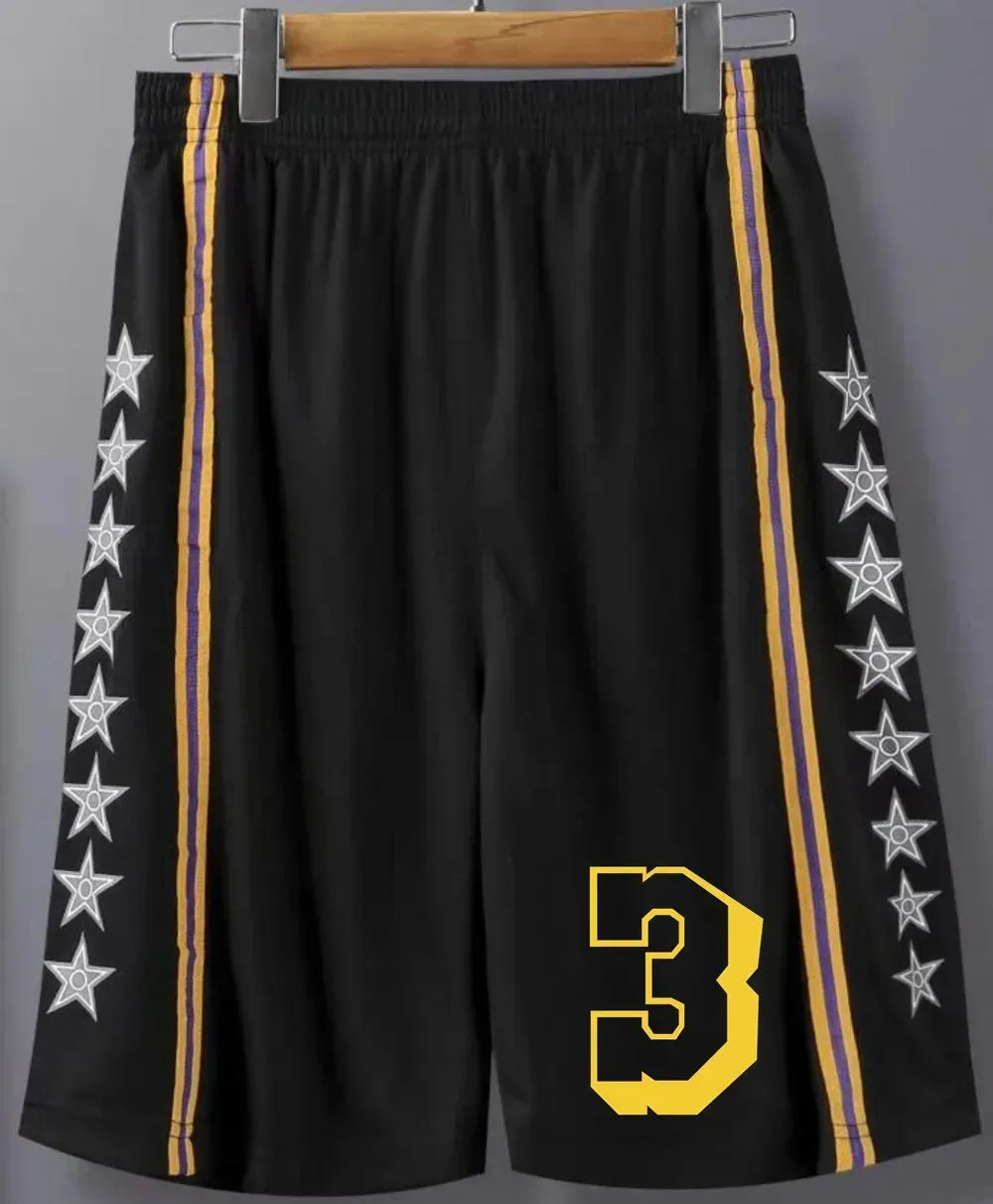 23# 24# Men Basketball Shorts Free Custom Kid shorts Basketball Male Soccer Exercise Running Fitness Workout Black Short 240306