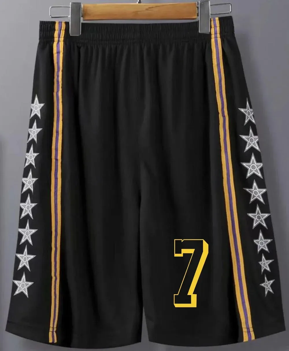 23# 24# Men Basketball Shorts Free Custom Kid shorts Basketball Male Soccer Exercise Running Fitness Workout Black Short 240306