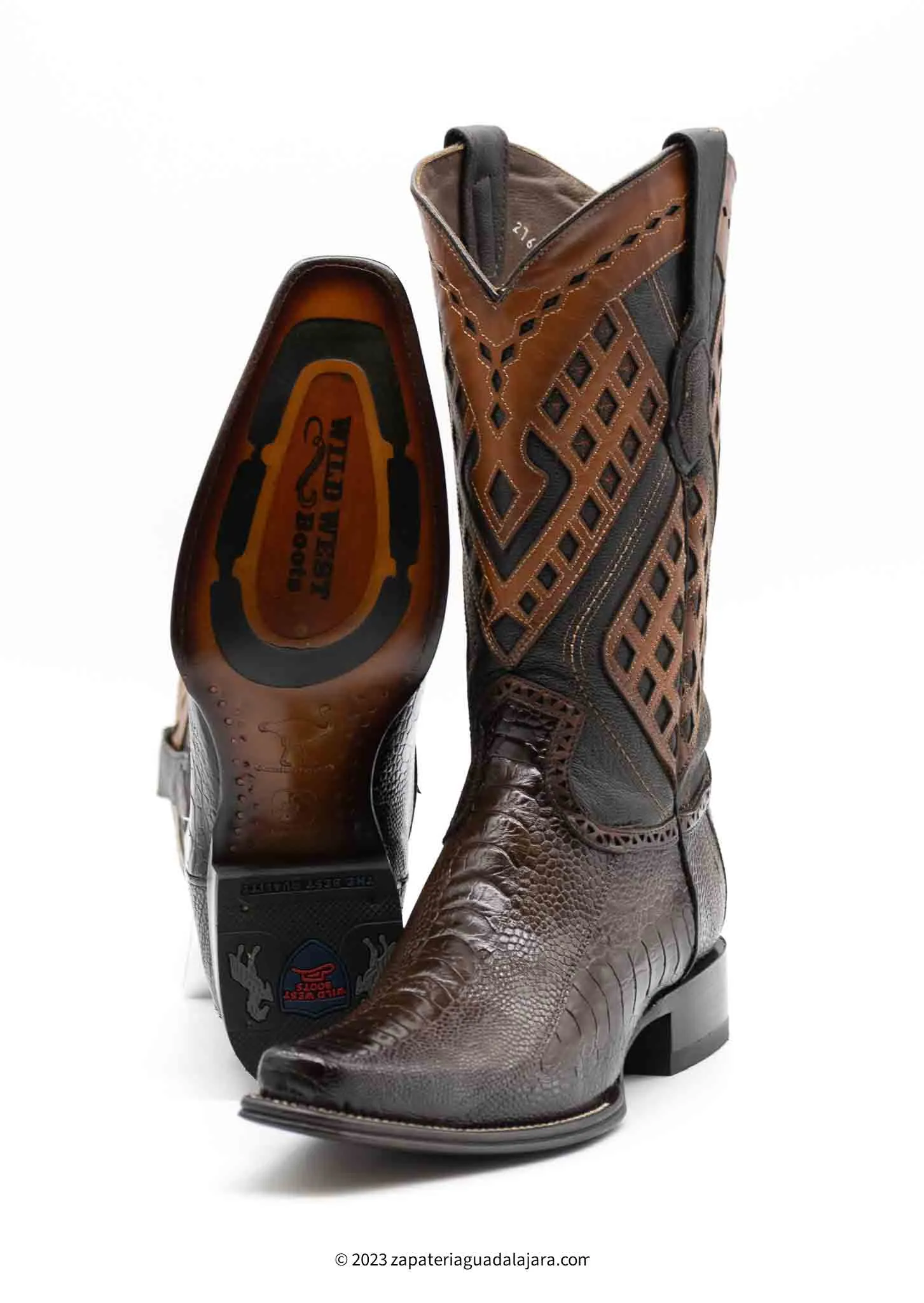 2760516 Ostrich Leg European Toe Faded Brown