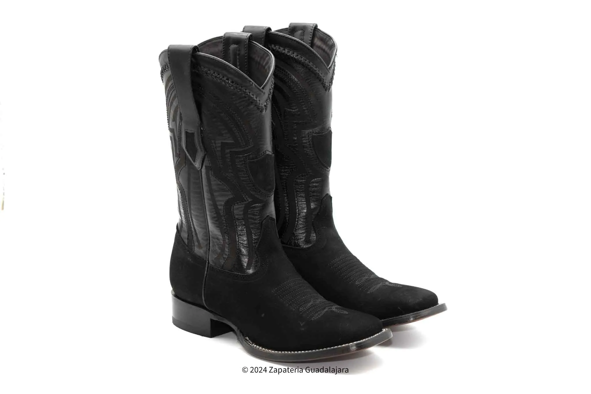 2824L6305 WIDE SQUARE TOE NOBUCK BLACK