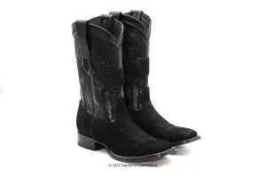 2824L6305 WIDE SQUARE TOE NOBUCK BLACK
