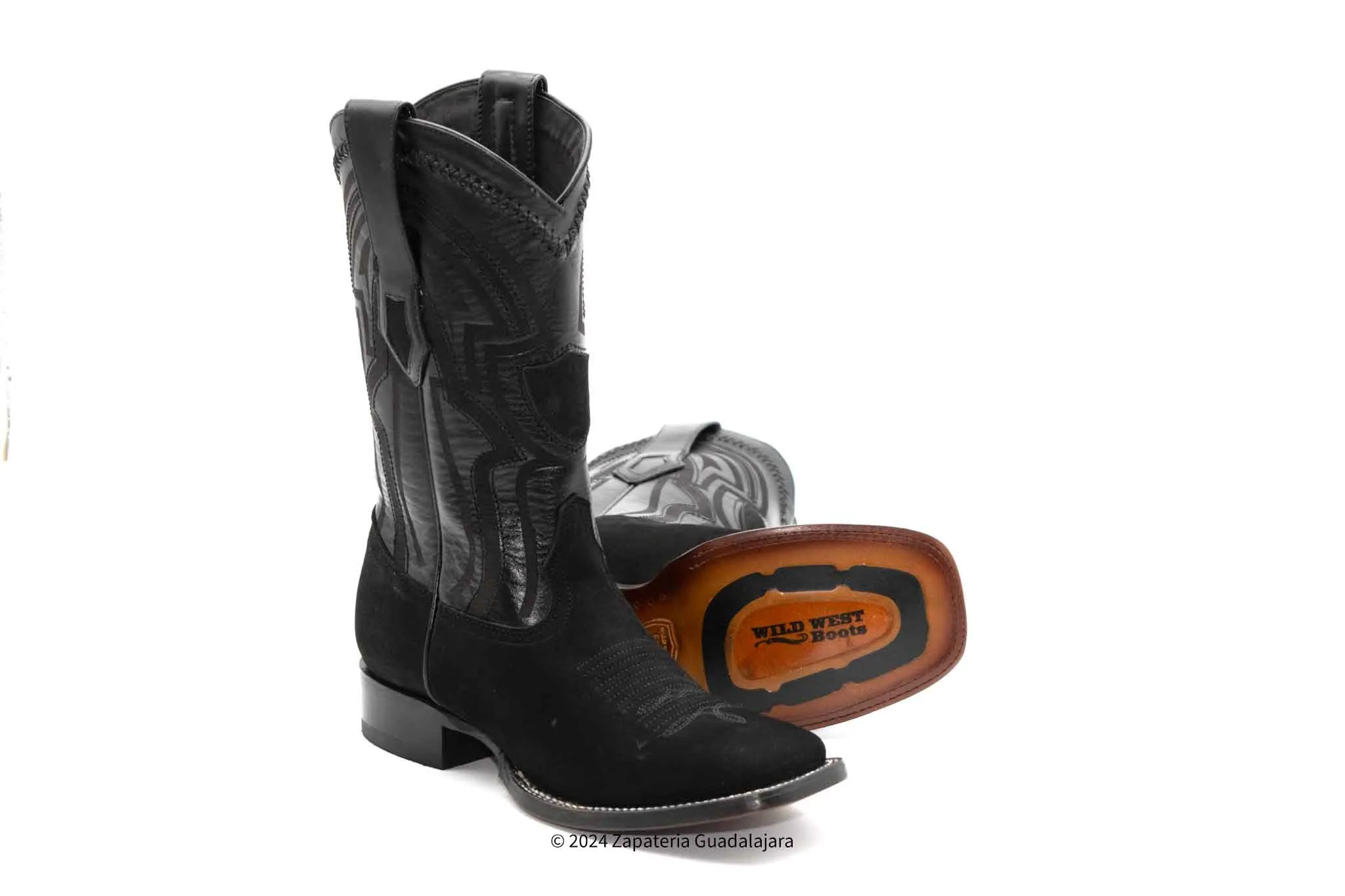 2824L6305 WIDE SQUARE TOE NOBUCK BLACK