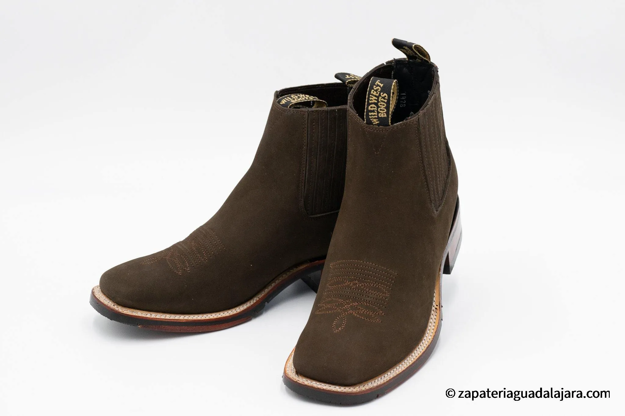 2826B6359 WIDE SQUARE TOE NOBUCK TABACCO RUBBER SOLE