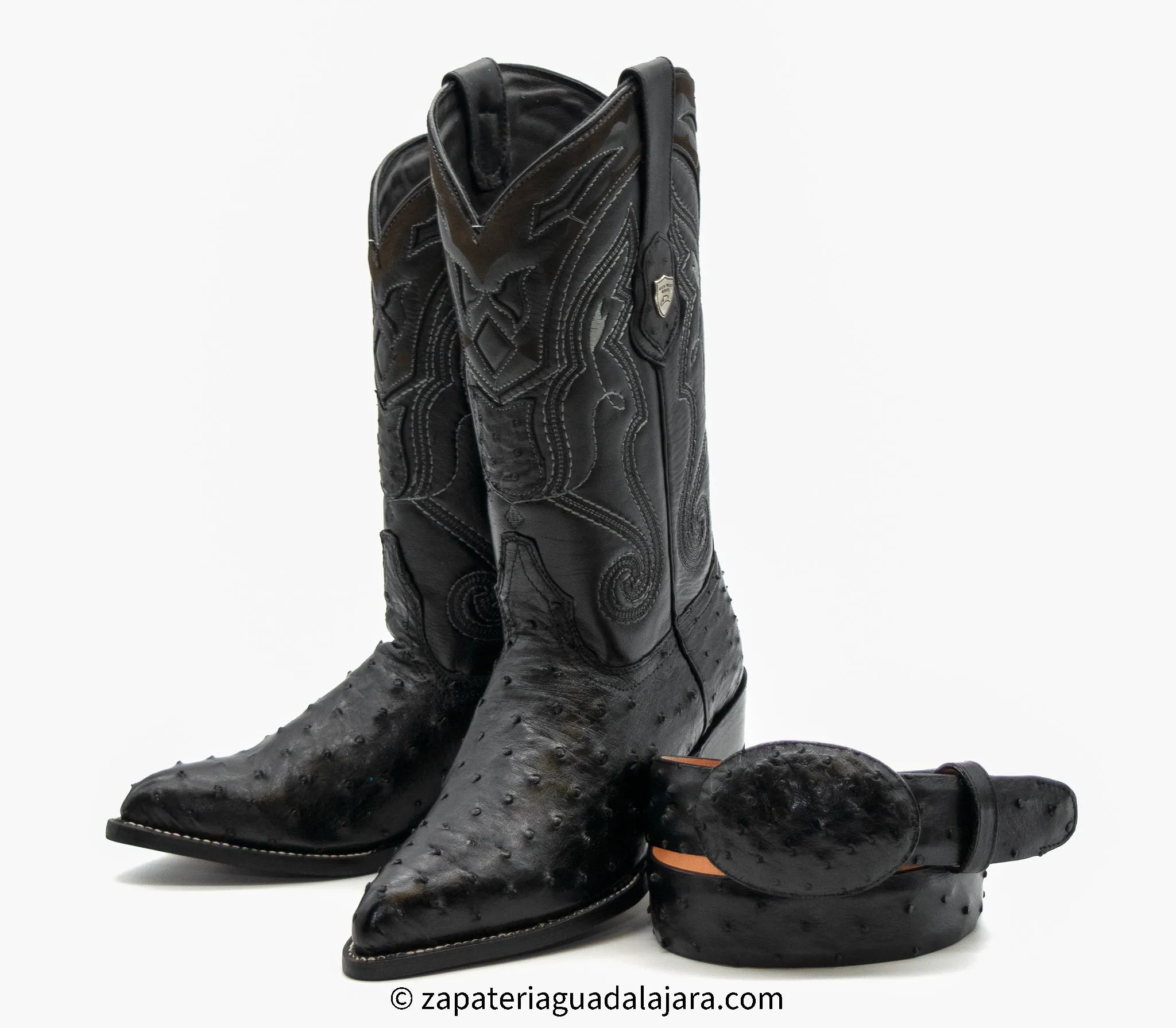 2990305 J-TOE FULL QUILL OSTRICH BLACK
