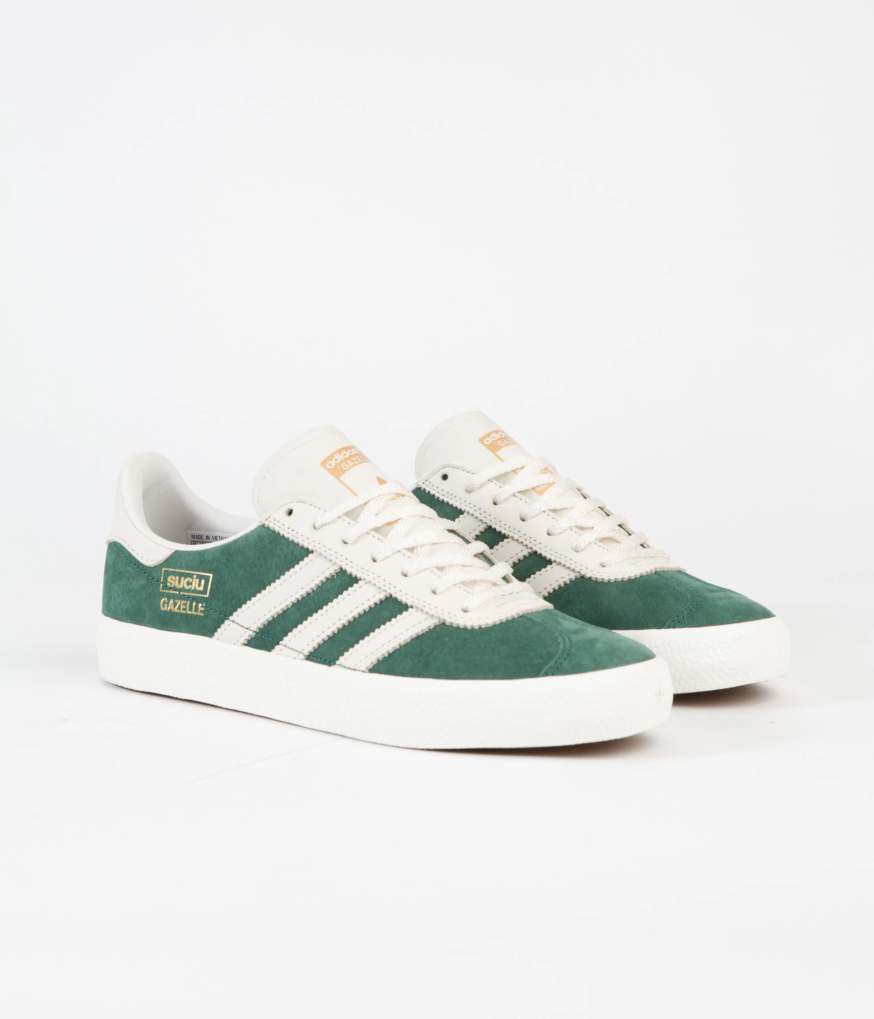 Adidas Suciu Gazelle ADV Shoes - Collegiate Green / Chalk White / Chalk White
