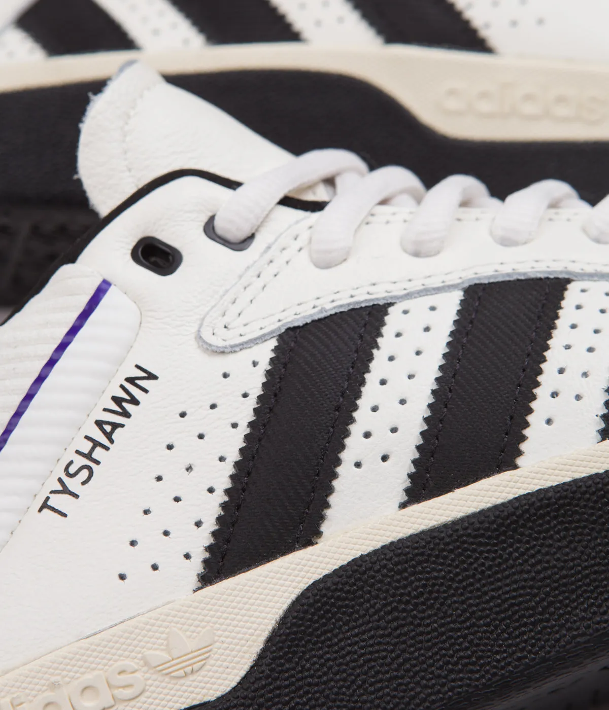 Adidas Tyshawn Shoes - Cloud White / Core Black / Collegiate Purple