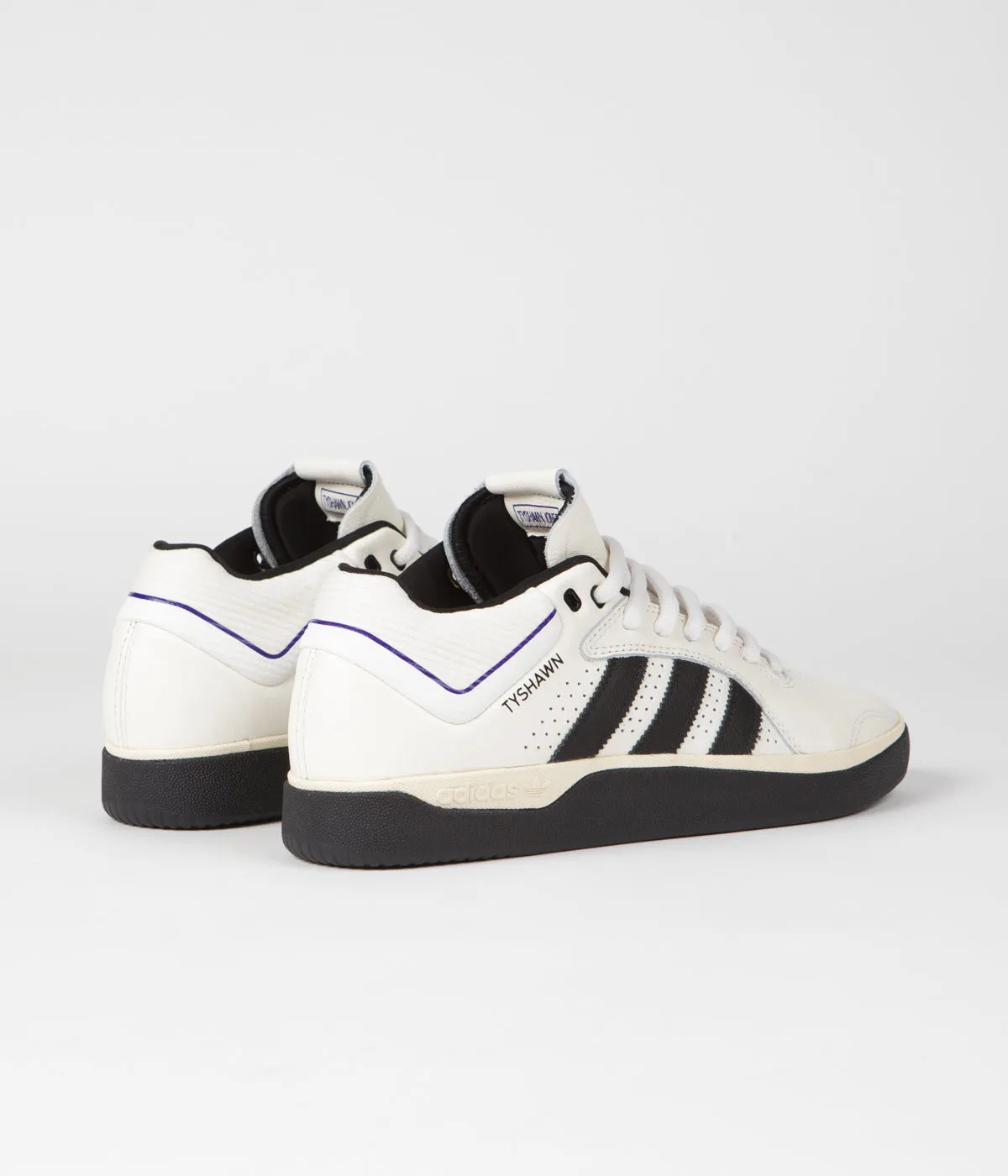 Adidas Tyshawn Shoes - Cloud White / Core Black / Collegiate Purple