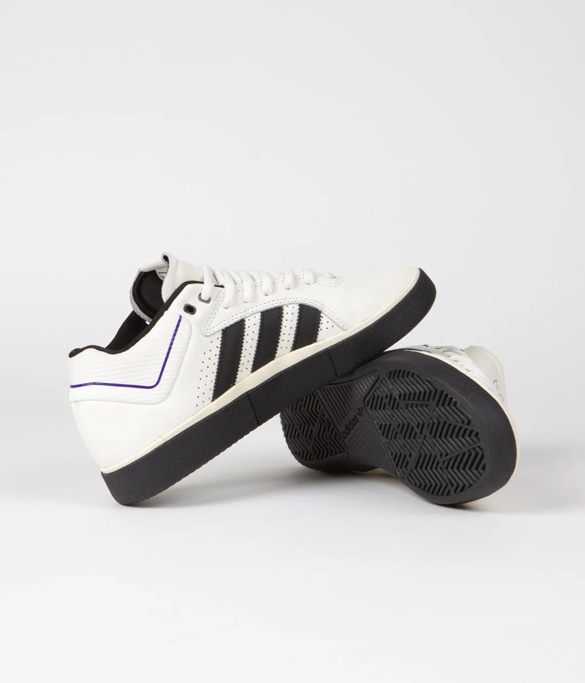 Adidas Tyshawn Shoes - Cloud White / Core Black / Collegiate Purple