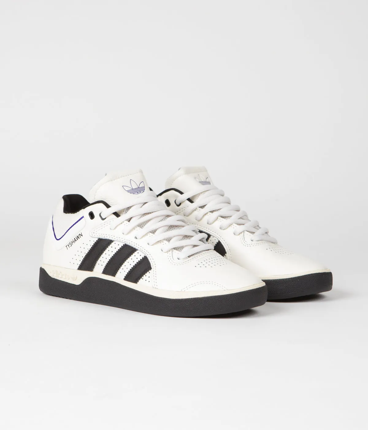 Adidas Tyshawn Shoes - Cloud White / Core Black / Collegiate Purple