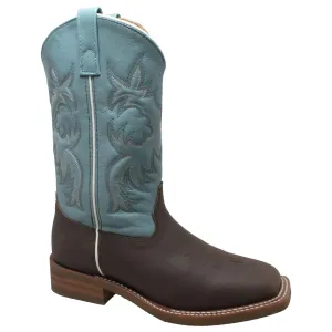 AdTec Women's 11" Western Square Toe Boots Brown/Turquoise
