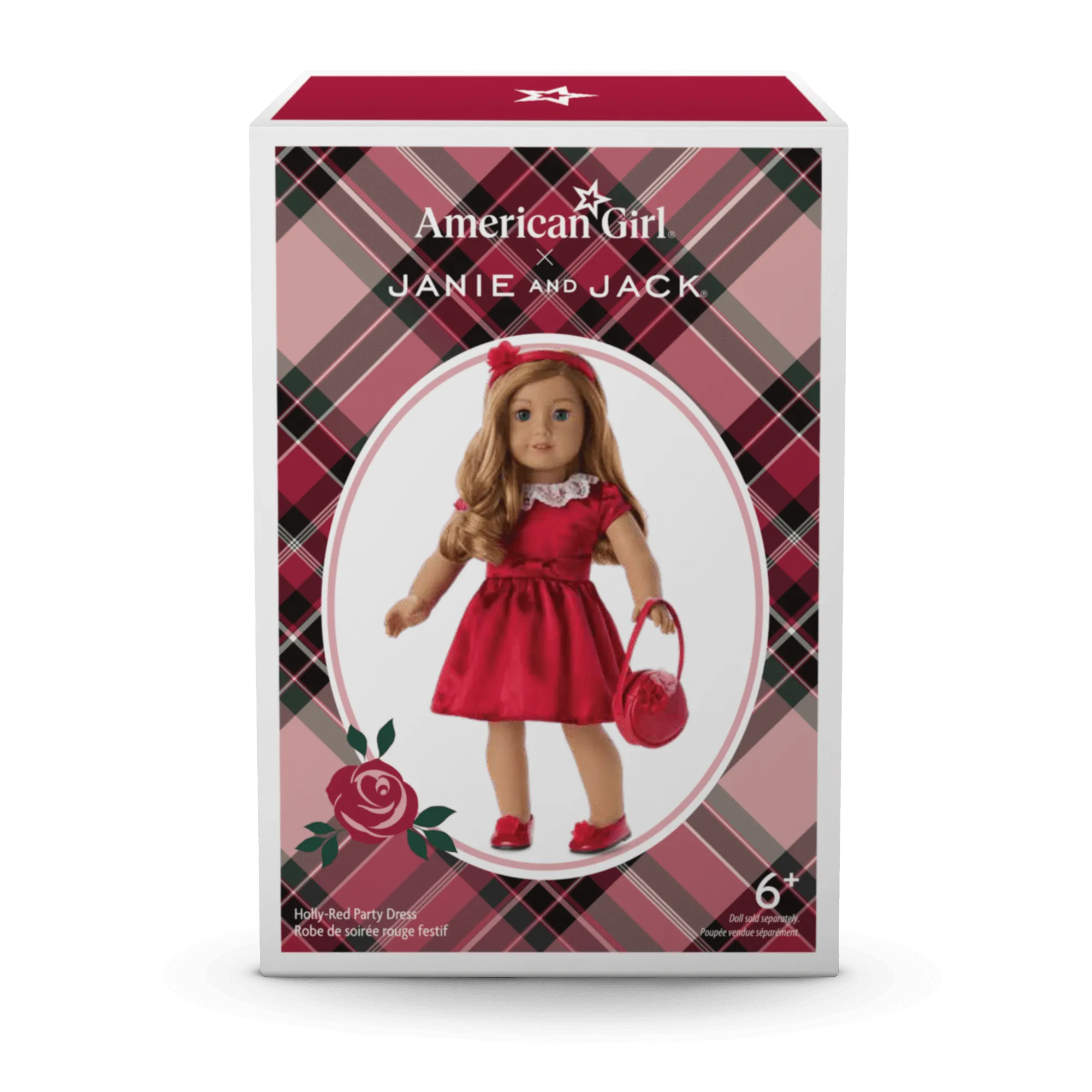 American Girl® x Janie and Jack Holly-Red Party Dress for 18-inch Dolls