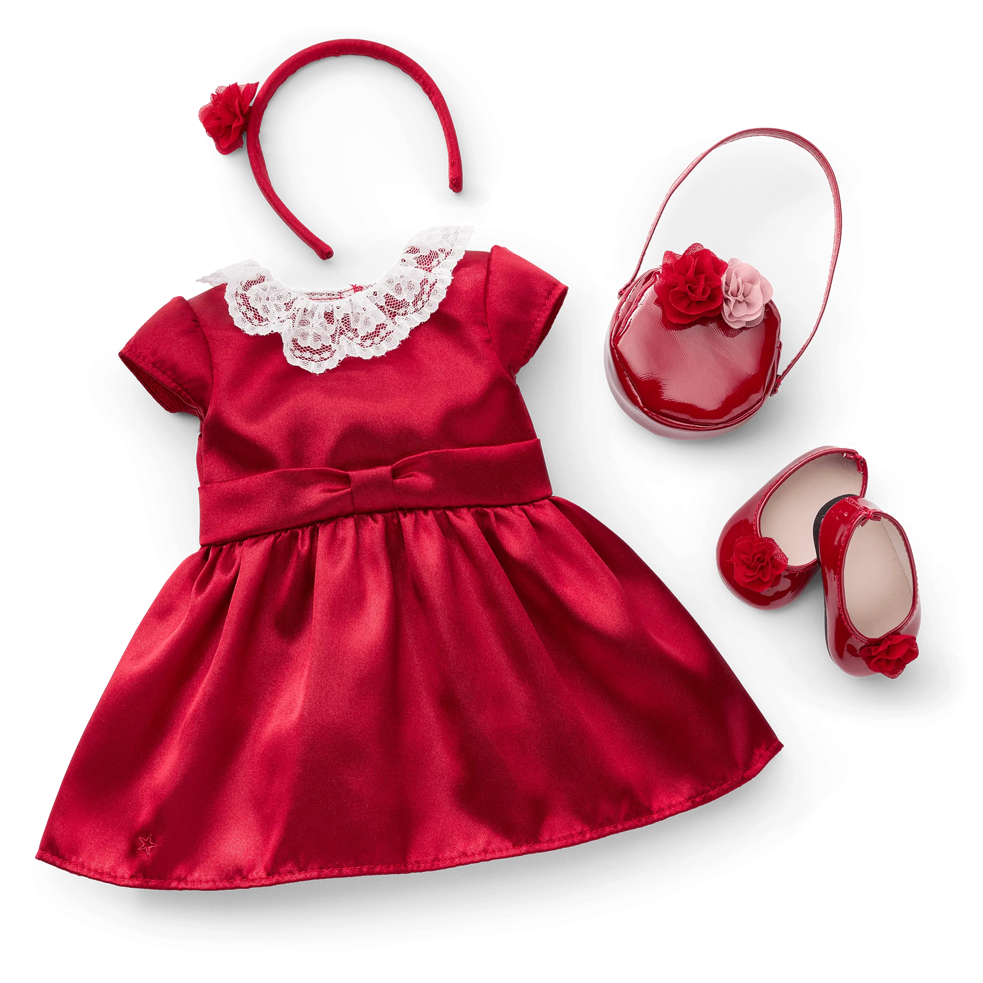 American Girl® x Janie and Jack Holly-Red Party Dress for 18-inch Dolls