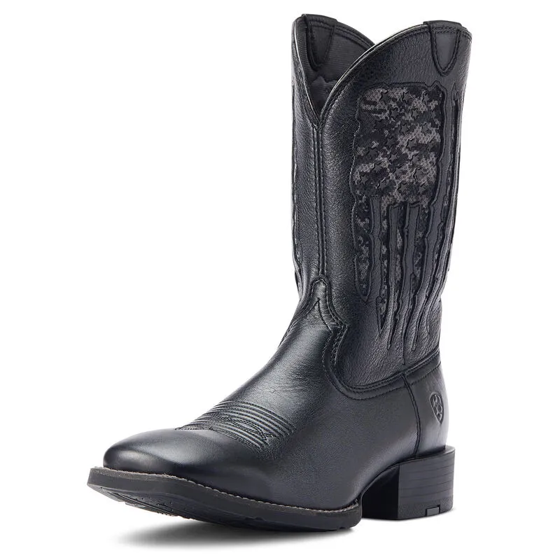Ariat Black/Camo Sport My Country VentTEK Western Boot