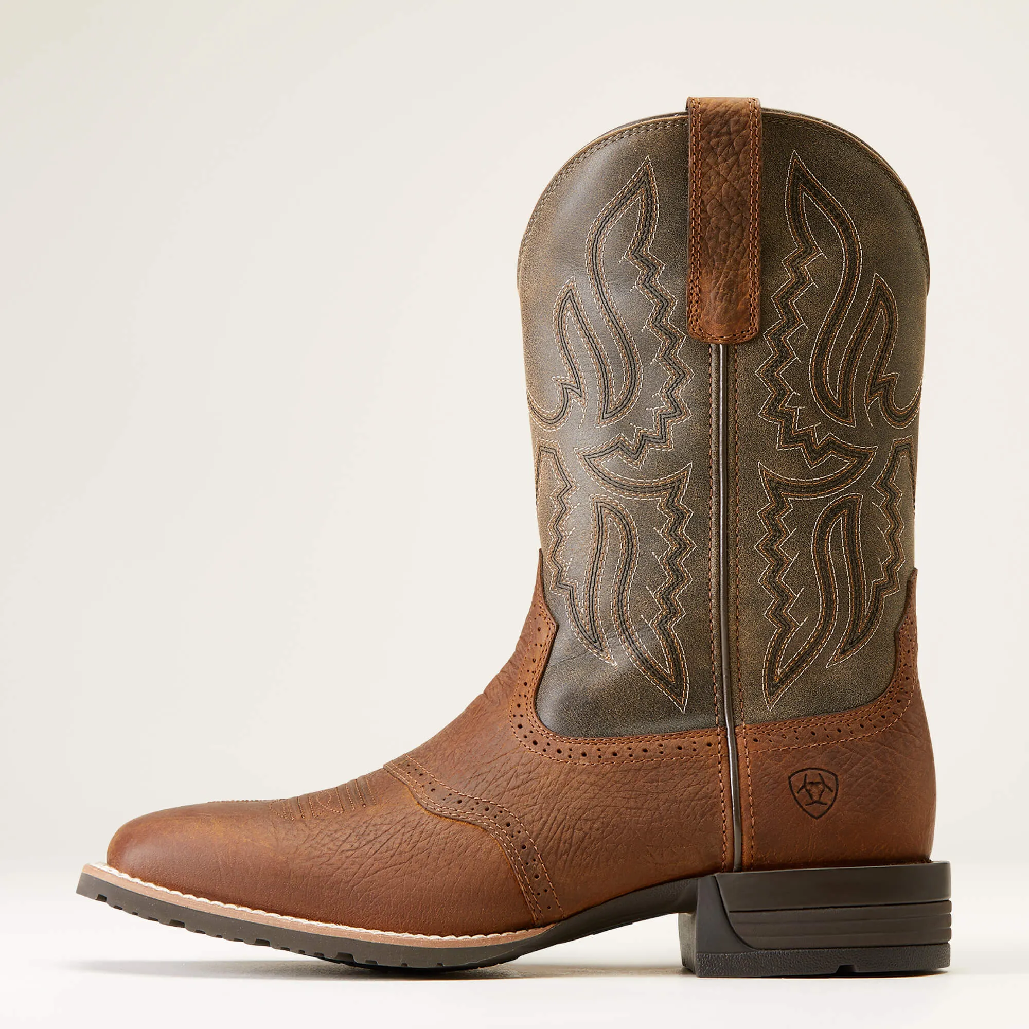 Ariat Men's Brown Hybrid Ranchway Broad Square Toe Western Boots