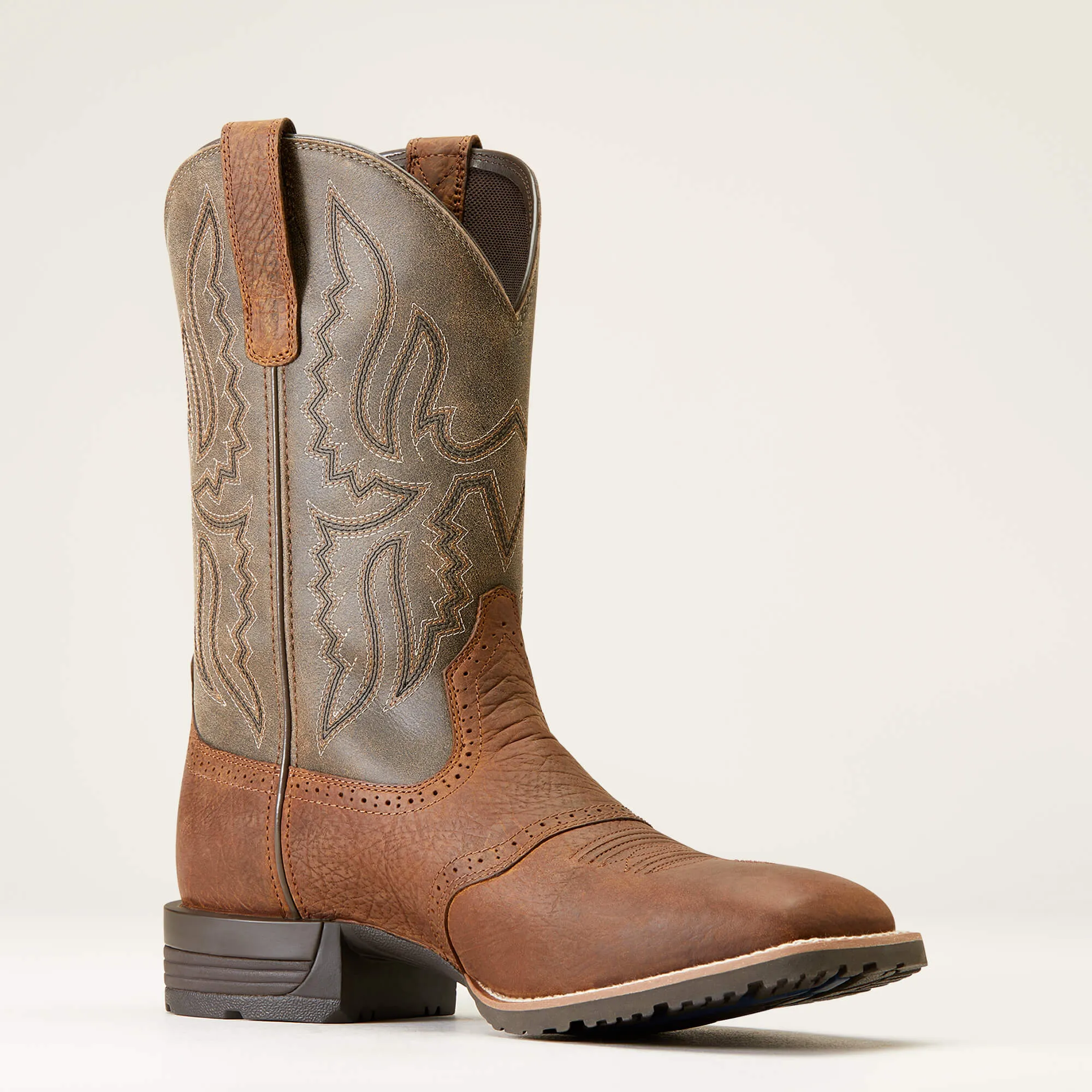 Ariat Men's Brown Hybrid Ranchway Broad Square Toe Western Boots