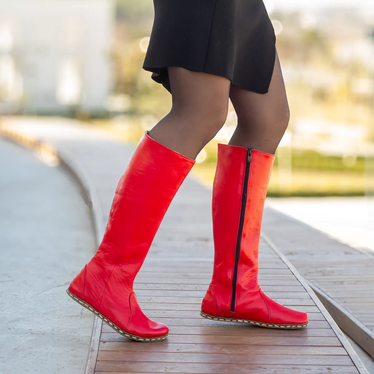 Barefoot Long Boots Red for Women
