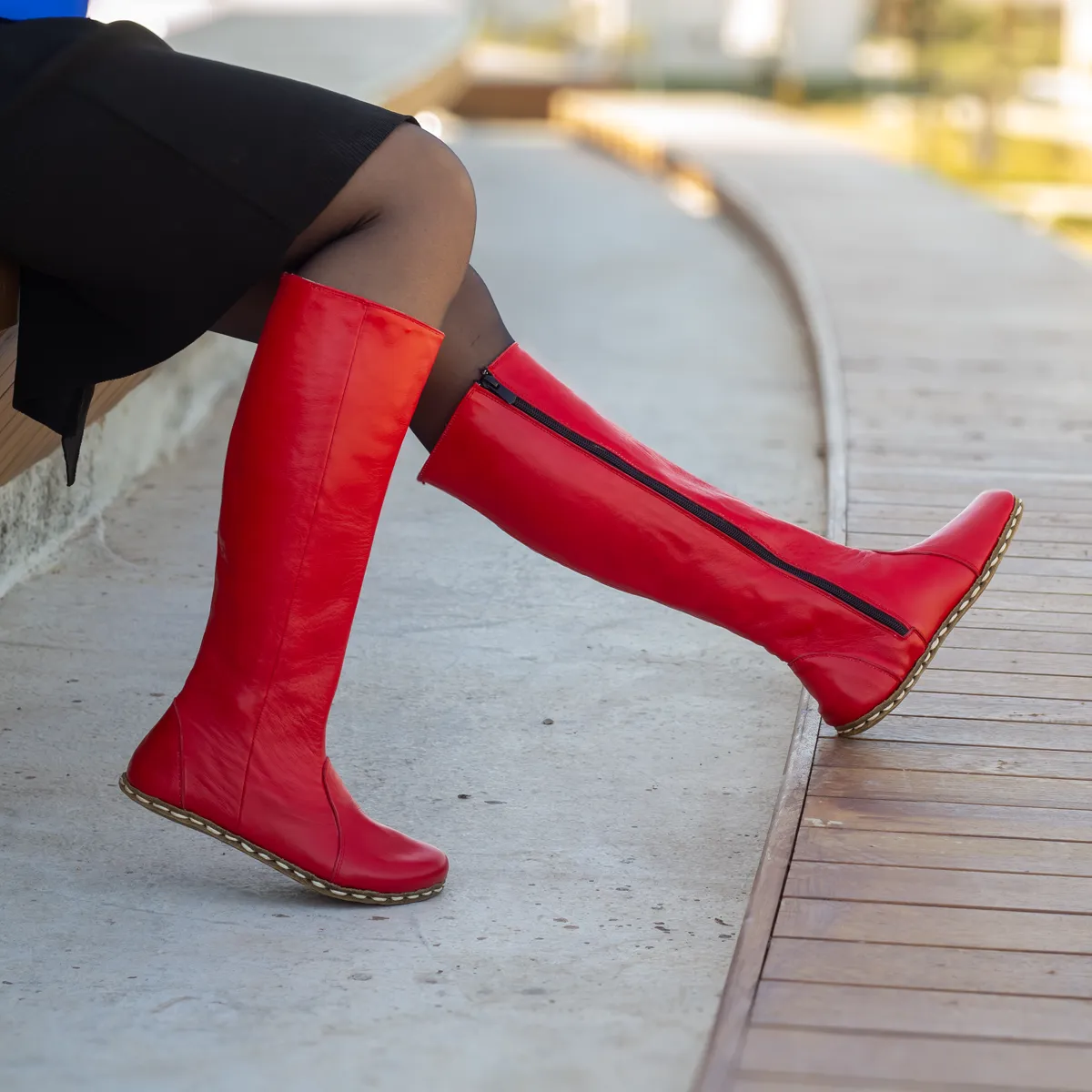 Barefoot Long Boots Red for Women