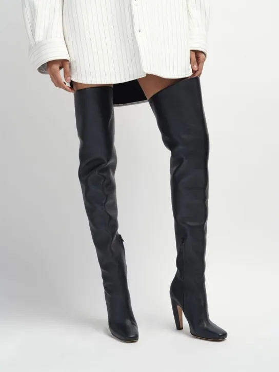 Bottega Veneta   100mm Canalazzo thigh-high leather boots 