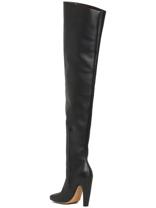 Bottega Veneta   100mm Canalazzo thigh-high leather boots 