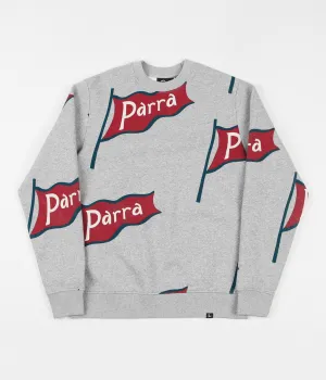 by Parra Flapping Flag Crewneck Sweatshirt - Heather Grey