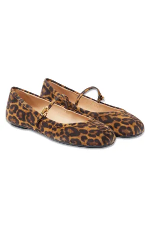 Carla Leopard-Print Suede Ballet Flats