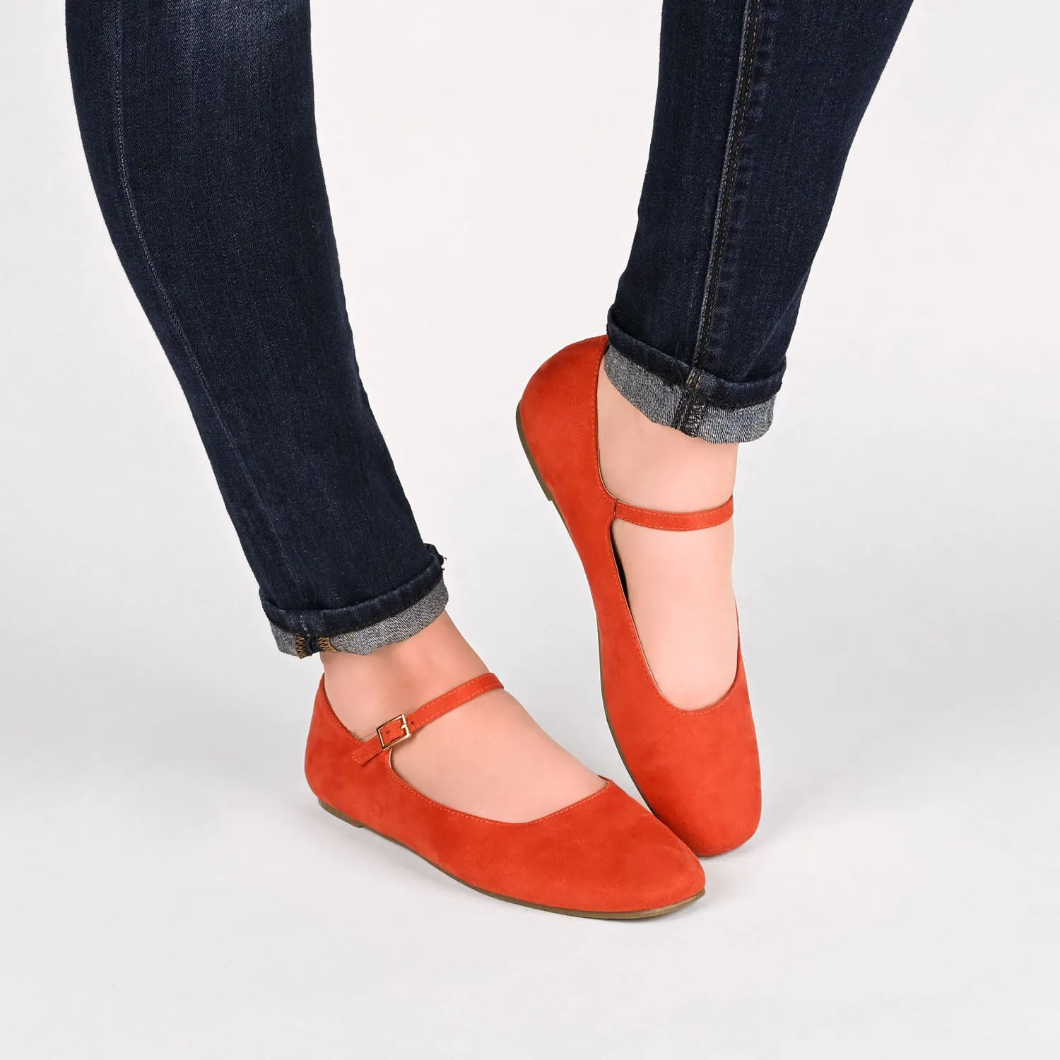 CARRIE FAUX SUEDE BALLET FLATS IN WIDE