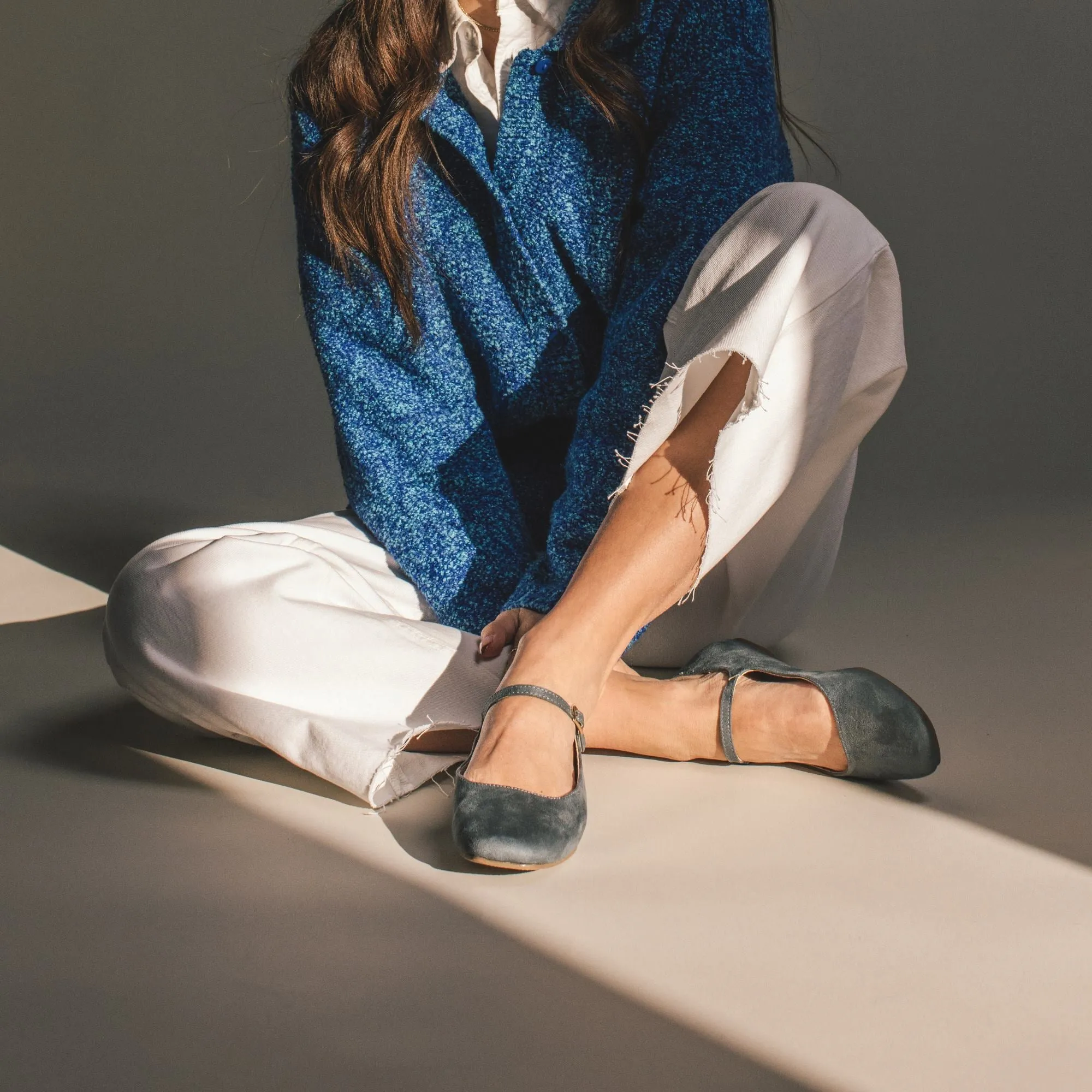 CARRIE FAUX SUEDE BALLET FLATS IN WIDE