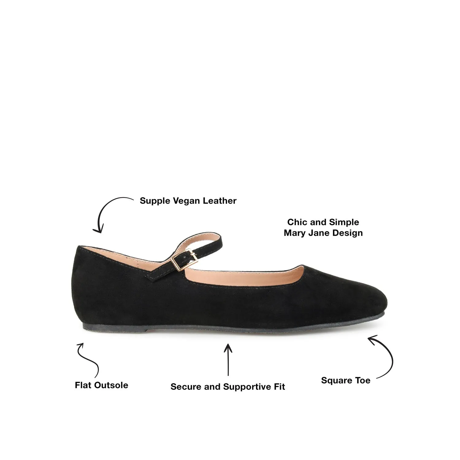 CARRIE FAUX SUEDE BALLET FLATS IN WIDE
