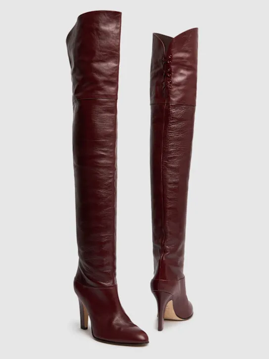 Chloé   85mm Eve leather over-the-knee boots 