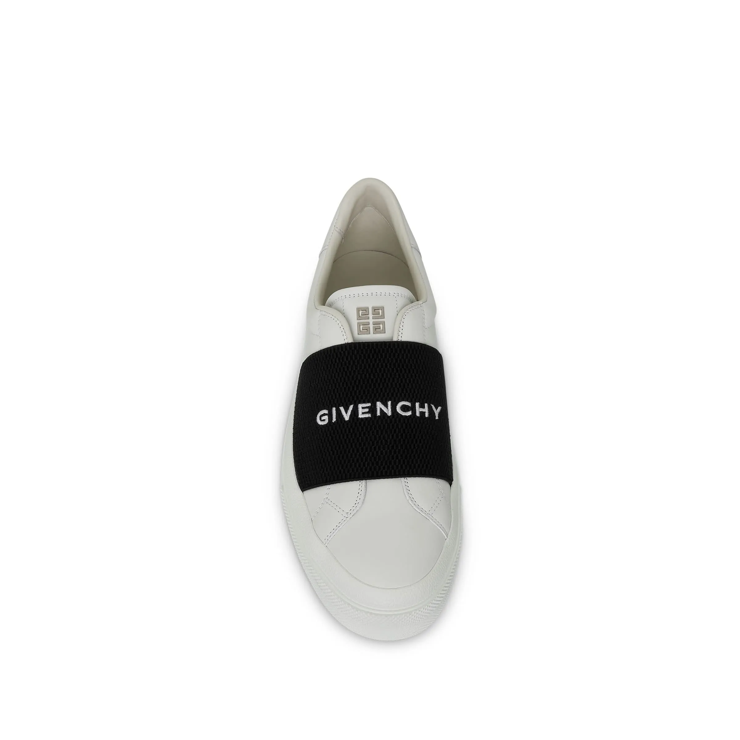 City Court Elastic Band Sneaker in White/Black