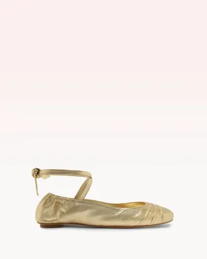 Clarita Ballet Flat Metallic Golden