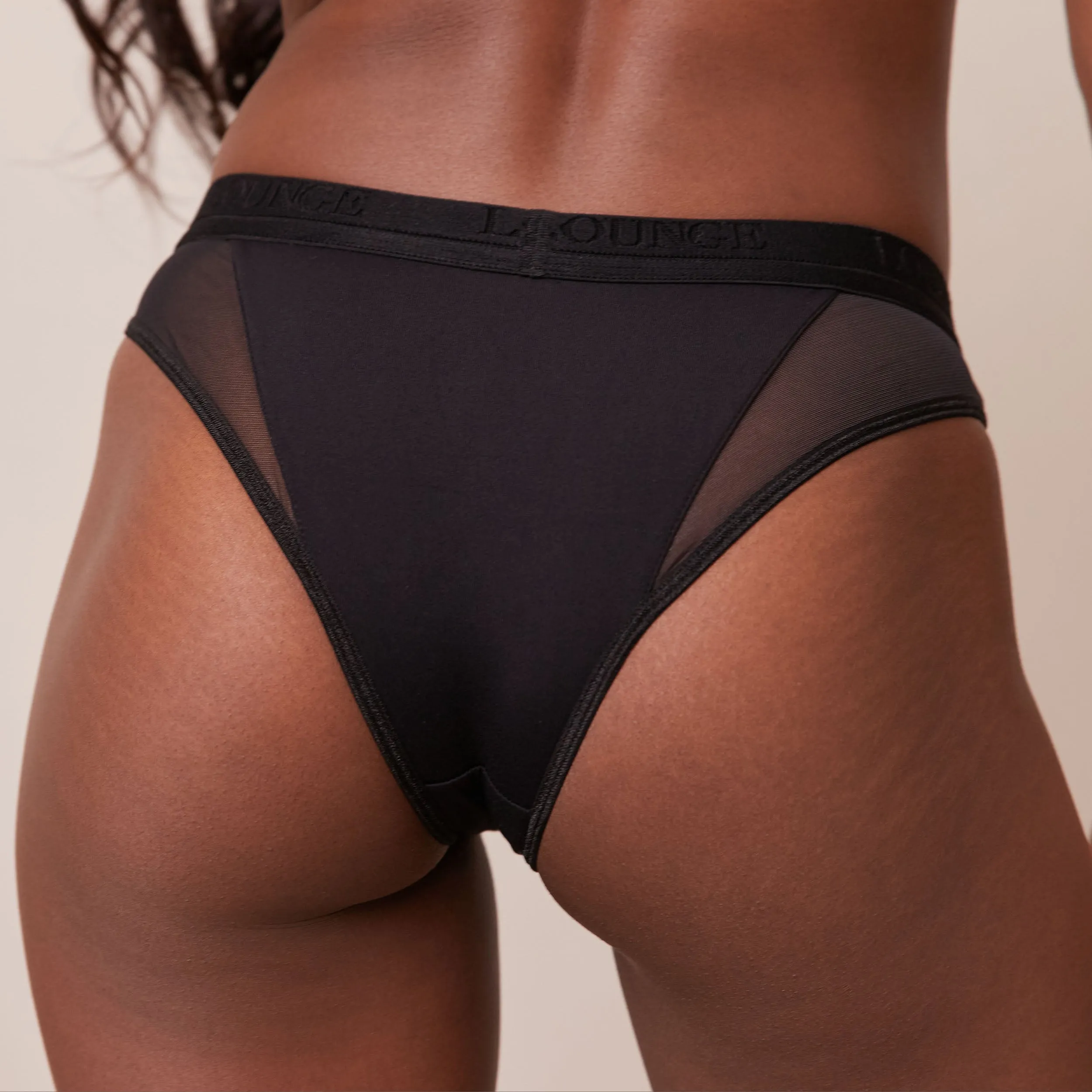 Contour Mesh Bra  - Black