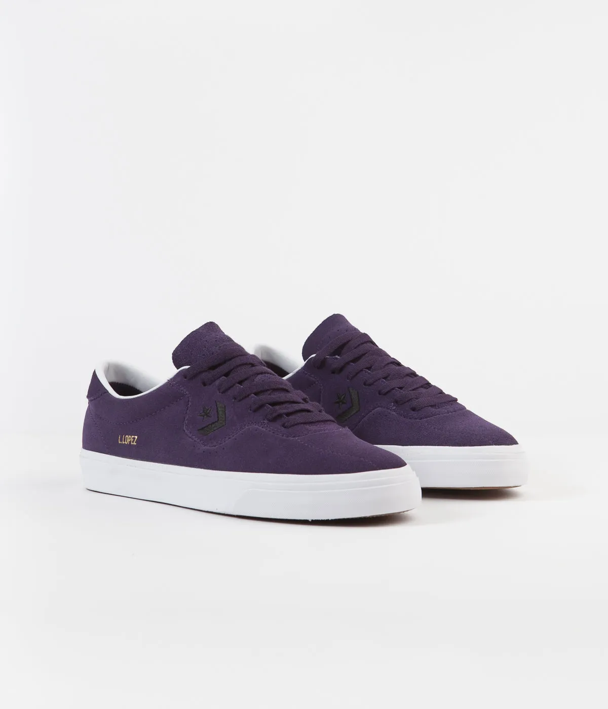 Converse Louie Lopez Pro Ox Suede Shoes - Grand Purple / Black / White