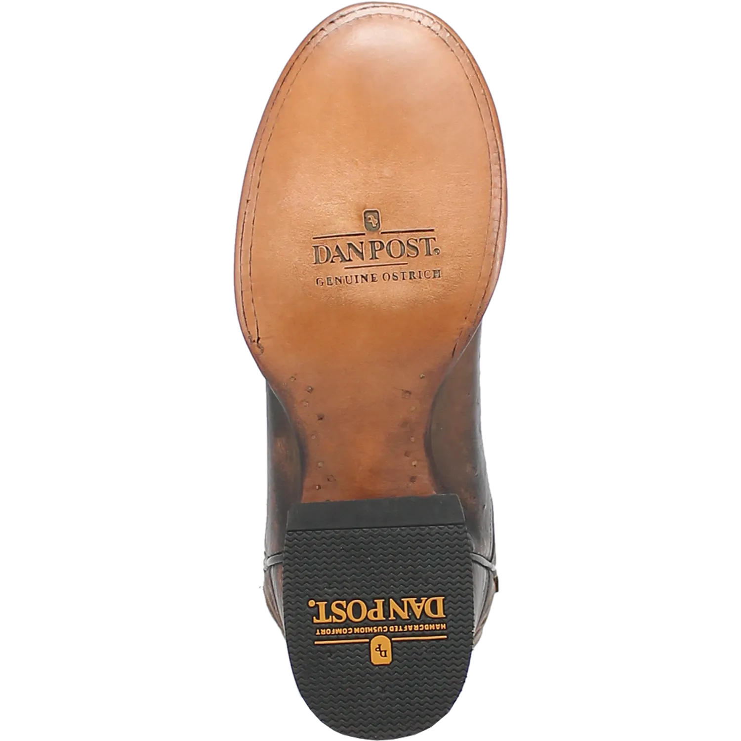 Dan Post Cognac/Brown Clyde Smooth Ostrich Round Toe Boots for Men