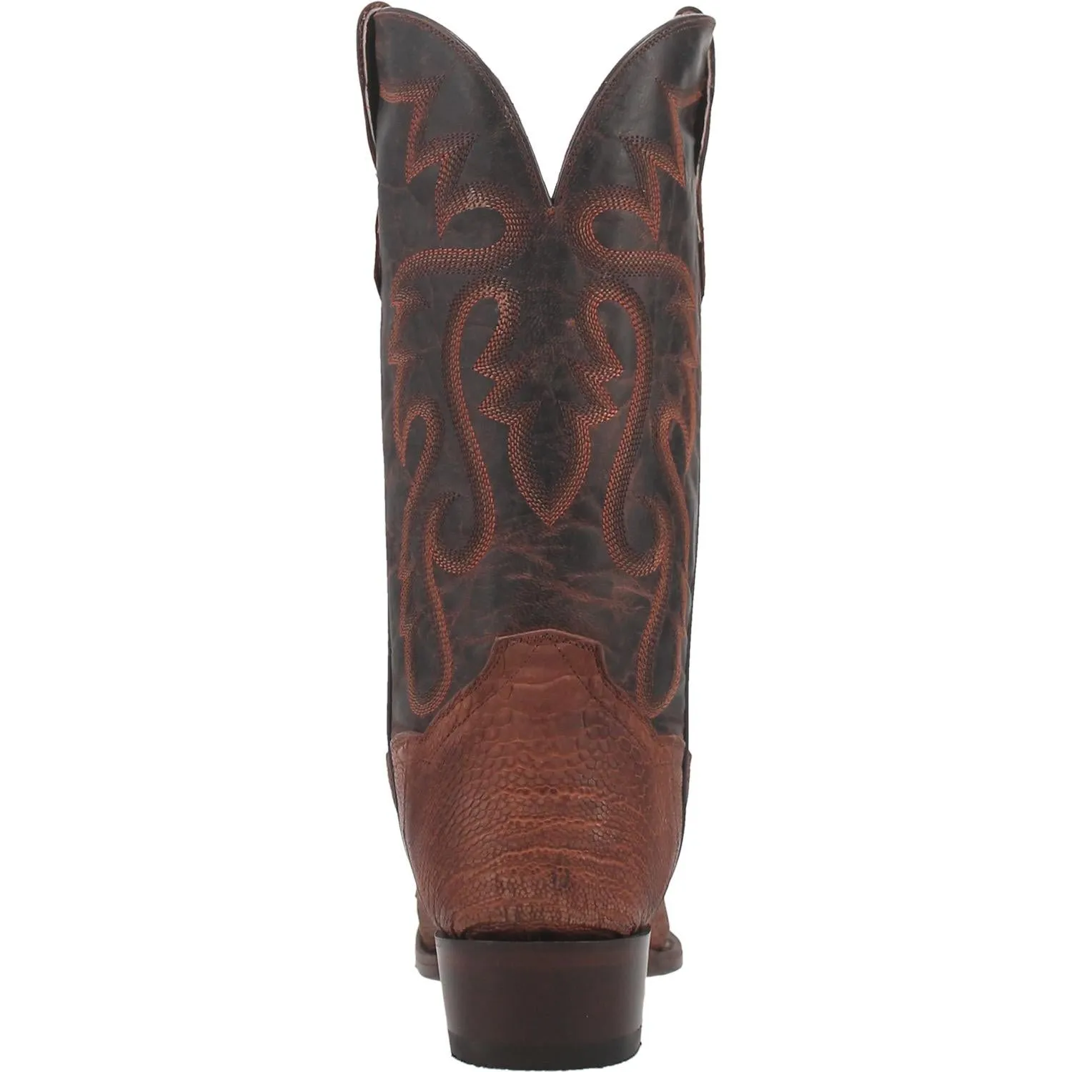 Dan Post Sprinter Brown Ostrich Leg Blunt Toe Western Boots for Men