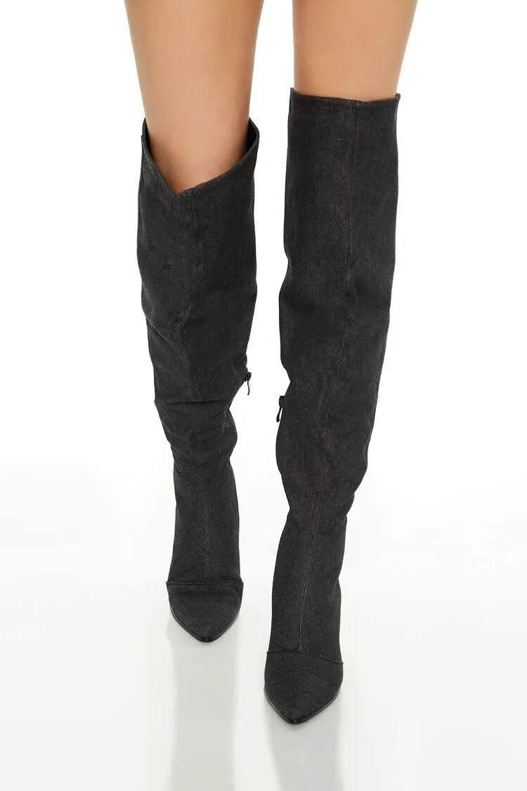 Denim Over-the-Knee Boots