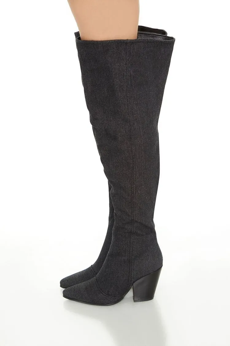 Denim Over-the-Knee Boots