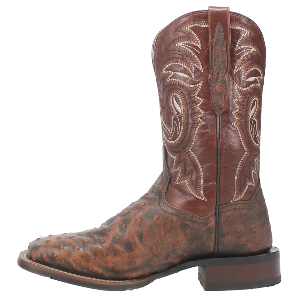 Dillinger Full Quill Ostrich Square Toe Cowboy Boot