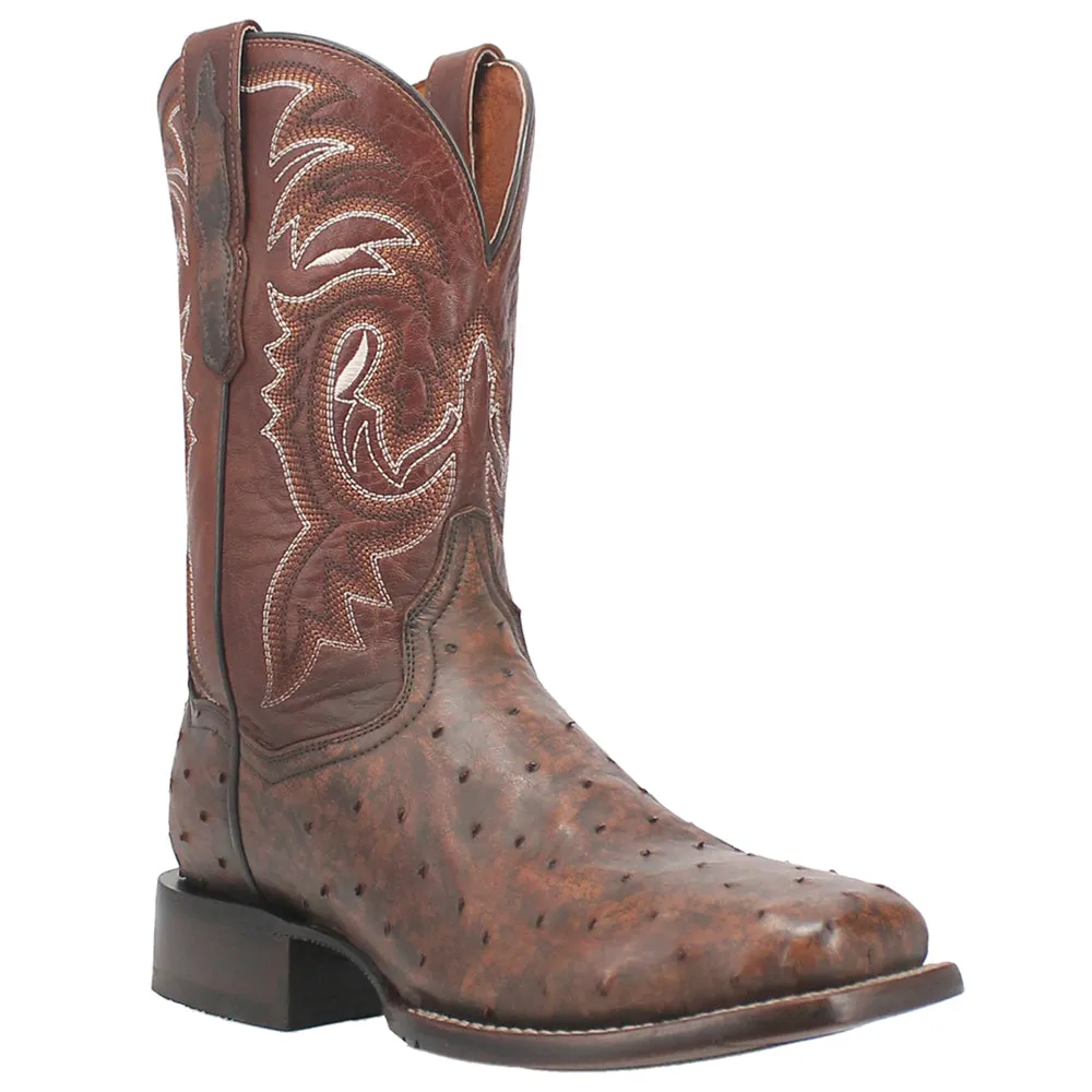 Dillinger Full Quill Ostrich Square Toe Cowboy Boot