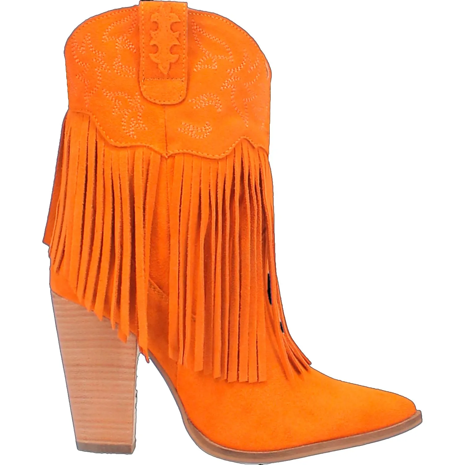 Dingo Womens Crazy Train Orange Suede Fashion Boots